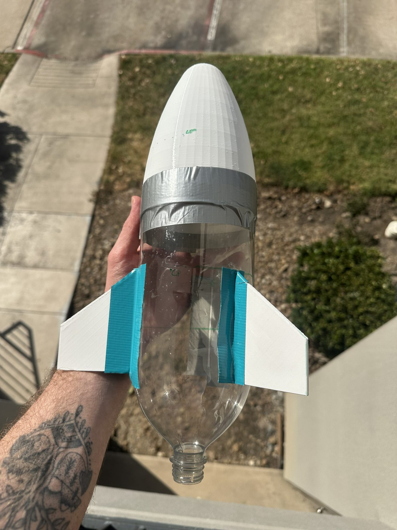 Front view of final Splash Force water rocket
