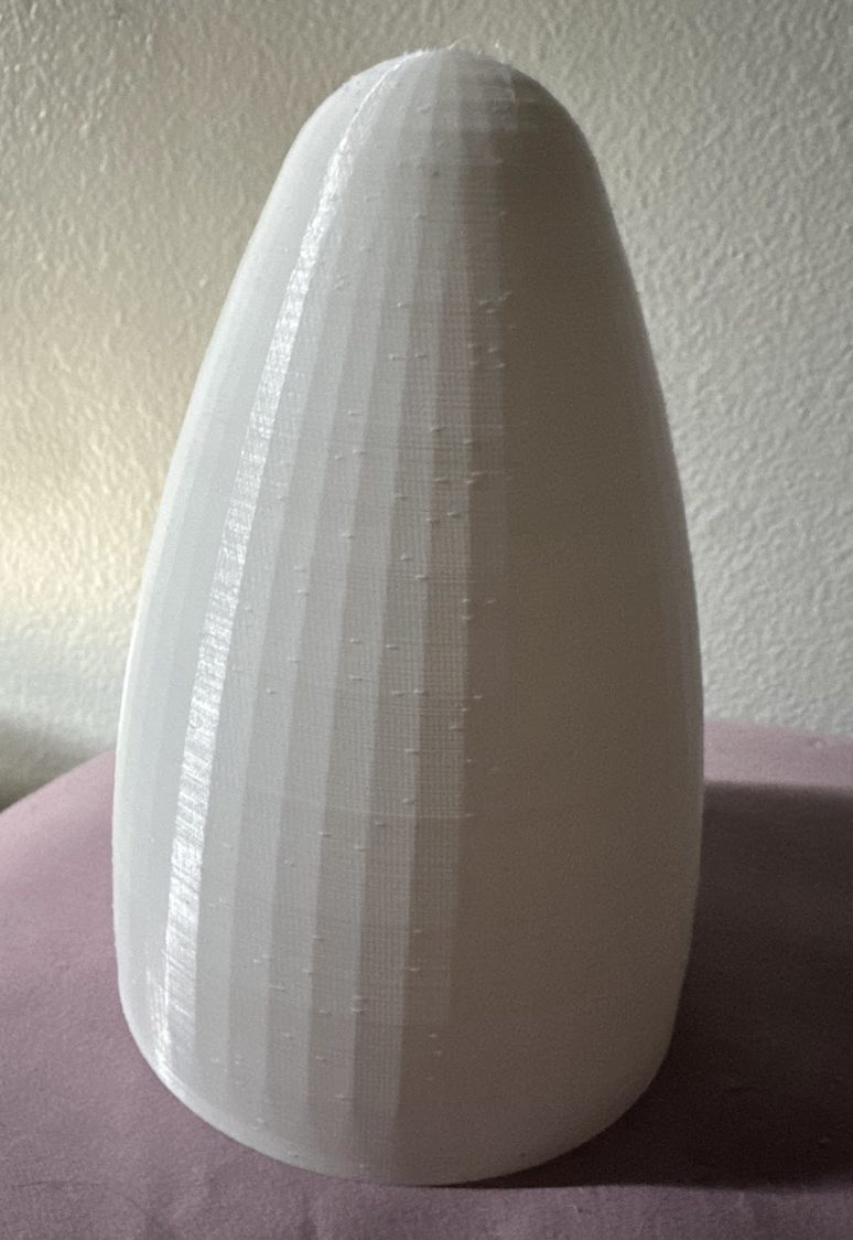 3D printed PLA parabolic nose cone