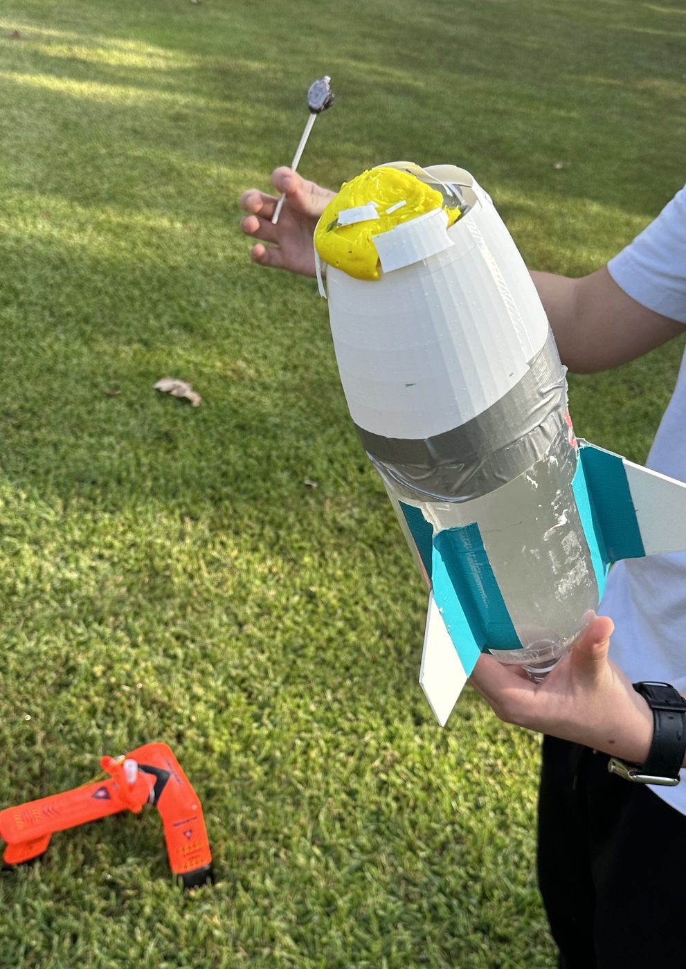 Crushed PLA nose cone from fabrication and handling issues