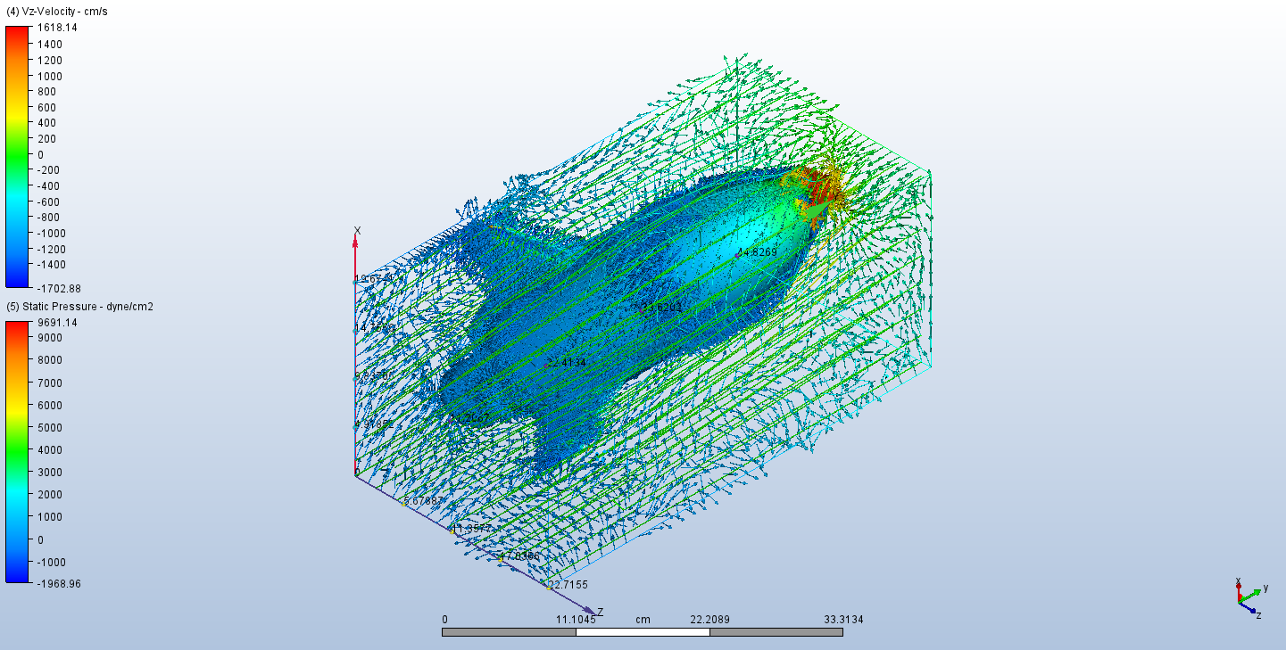 Static pressure and shear stress CFD view